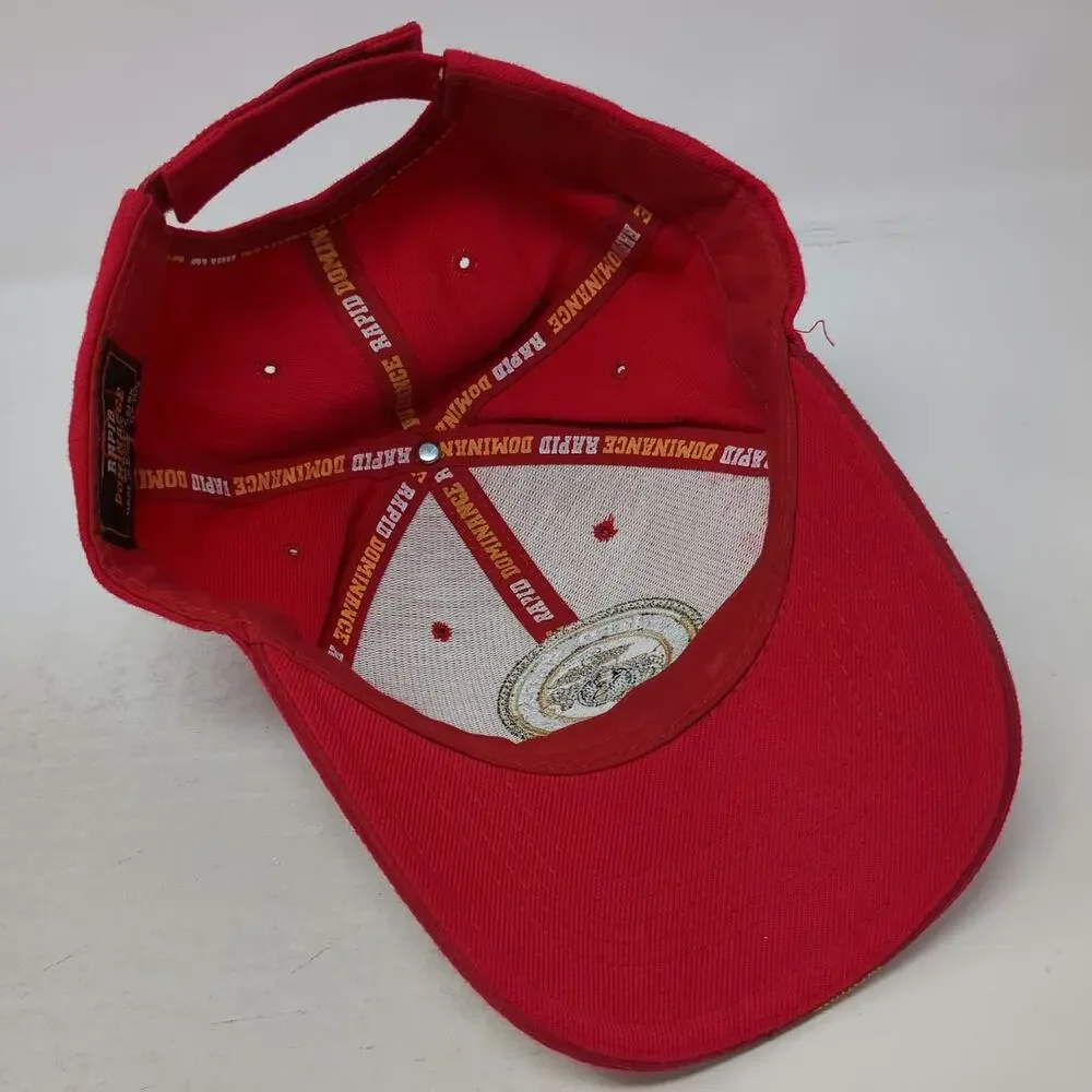 Rapid Dominance USMC Marine Corps Red One Size Baseball Cap Hat Strapback Gold